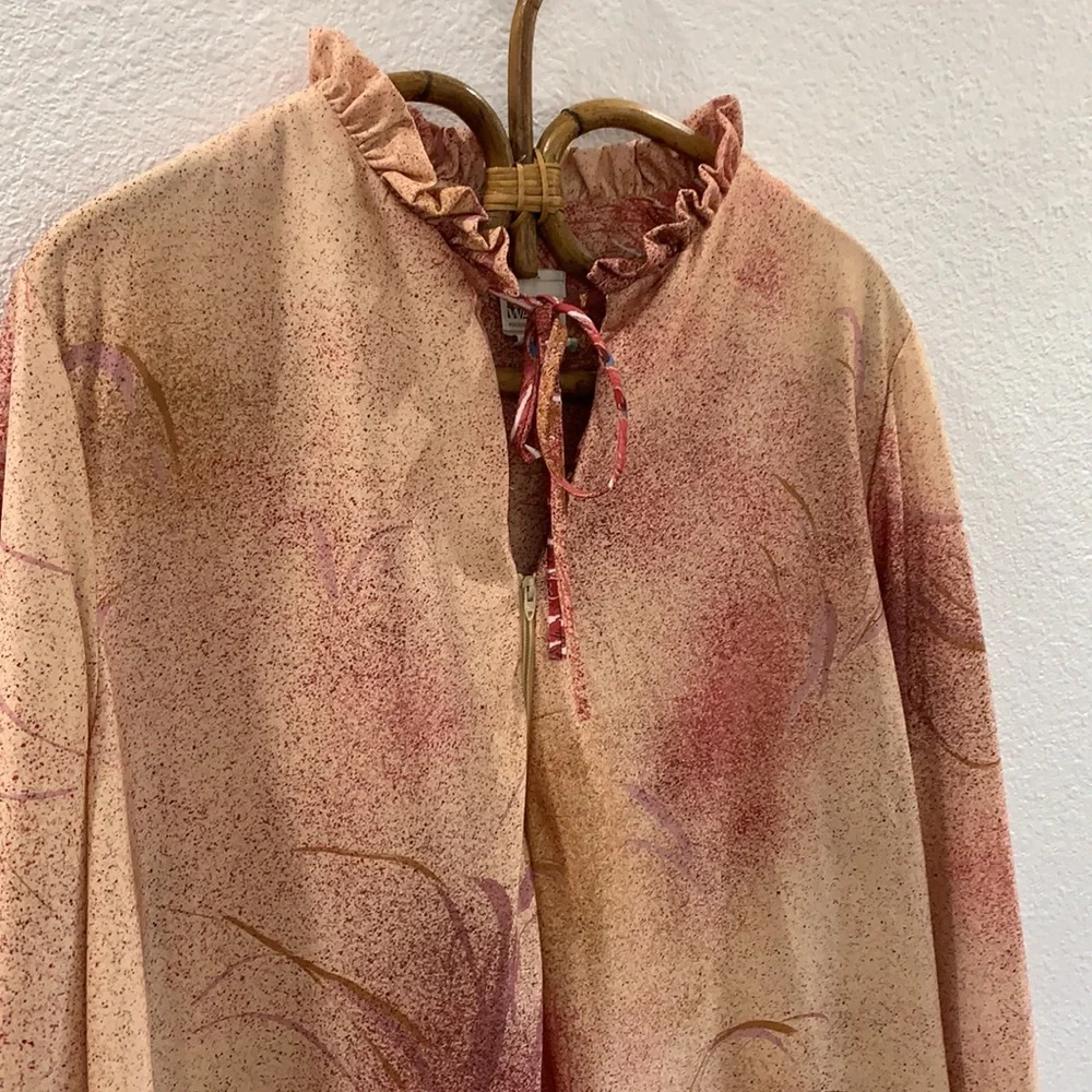 Vintage house coat Robe peacocks - Picture 6 of 12